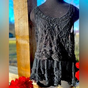 Express Black Lace Blouse